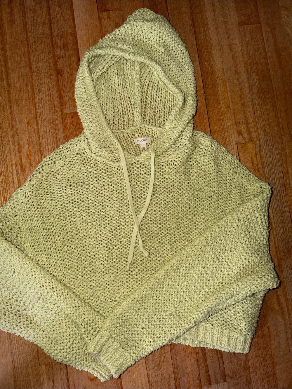 Pilcro/Anthropology Hooded Knit Sweater in Light Green